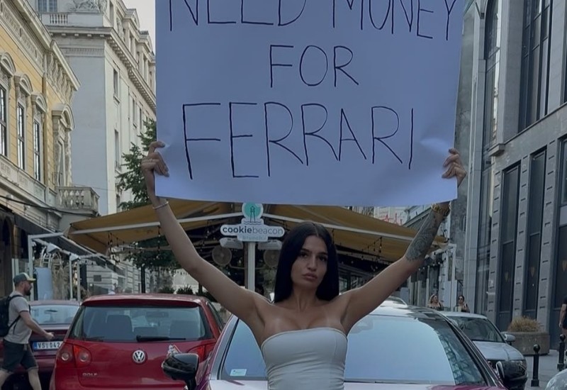 "Potreban mi je novac za Ferari" Tamara Bojanić prosi na ulicama Beograda